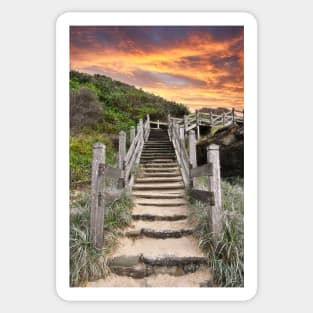 Steps to Sunset Sticker